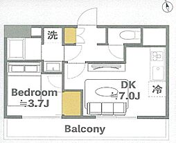 セブンスターマンション上野 1DKの間取図画像