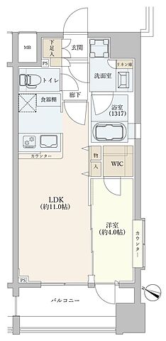間取り シティインデックス新宿若松町 7階/705