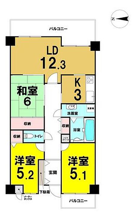 3LDK 間取り