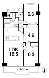 阪急東茨木白川高層住宅8号棟 3LDKの間取図画像