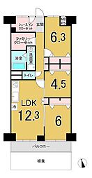 さんくれーる茨木B棟 3LDKの間取図画像