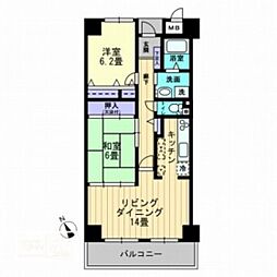 サーパス鹿田 2LDKの間取図画像
