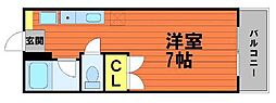 エステートピア山陽N ワンルームの間取図画像