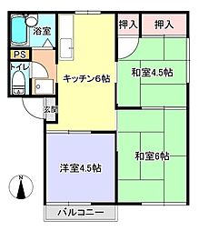 コーポアルビオン 3DKの間取図画像