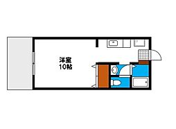 レジデンス西崎B 1Kの間取図画像