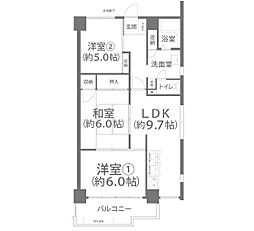 メゾン・ド岡文舘 3LDKの間取図画像