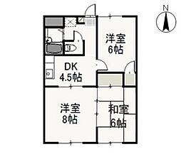 エステート今 3DKの間取図画像