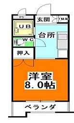 アークハイツ 1Kの間取図画像