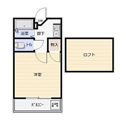 ラポール青江 1Kの間取図画像