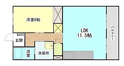 グランパ 1LDKの間取図画像
