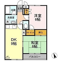 セブンアルコB 2DKの間取図画像