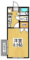 フォレスト大元 1Kの間取図画像