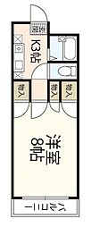 エスポアール北長瀬 1Kの間取図画像