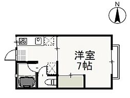 豊成サンコーポ 1Kの間取図画像