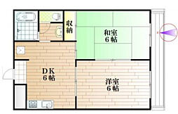 グランドステータスティエラ 2DKの間取図画像