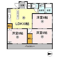 大森サンハイム 3LDKの間取図画像
