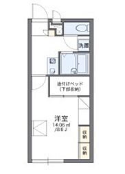 レオパレス恵 1Kの間取図画像
