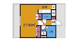 アムールミオ 1Kの間取図画像