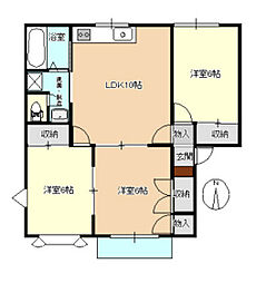 アルベール 3LDKの間取図画像