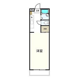 レジデンス学南 1Kの間取図画像