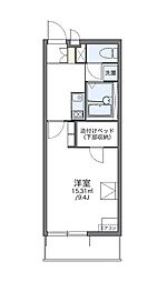 レオパレスさくら2 1Kの間取図画像