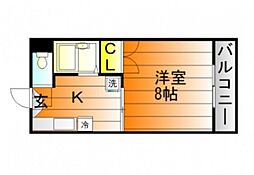 コーポTEN 1Kの間取図画像