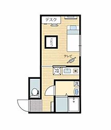 学生アパート 1Kの間取図画像