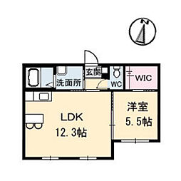 ラ・パルテール平井六番館 1LDKの間取図画像
