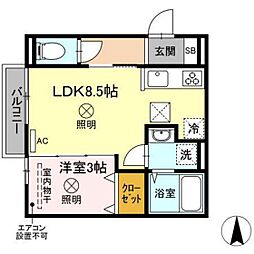 ブランノワール 1LDKの間取図画像