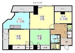 柳町マンション 3SDKの間取図画像