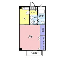 ファミール・ビラA 1Kの間取図画像