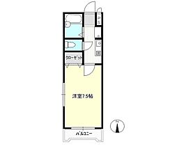 ウエストヒルズ野田B棟 1Kの間取図画像