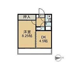 フォーバス3 1Kの間取図画像