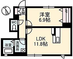 ディアコート 1LDKの間取図画像