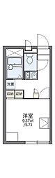 レオパレスリバーサイド竹田 1Kの間取図画像