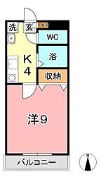 サンライズ・マンション 1Kの間取図画像