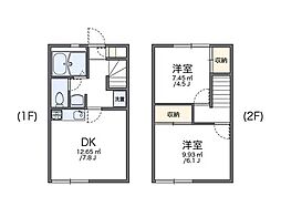 レオパレスカサベルデ 2DKの間取図画像
