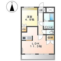 エルガーデン白石 1LDKの間取図画像