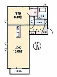リラフォート南方 1LDKの間取図画像