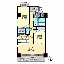 リッチ・クレールマンション 2LDKの間取図画像
