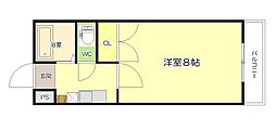 サンハイツ岡大2 1Kの間取図画像