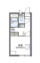 レオパレスアルブル1 1Kの間取図画像