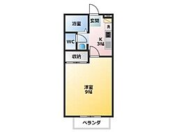 エステートピアM 1Kの間取図画像