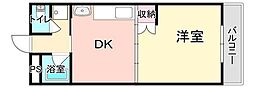 サンシャイン・平田 1DKの間取図画像
