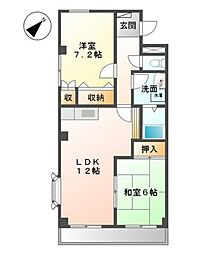 サンピア大福 2LDKの間取図画像