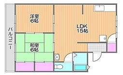 洲崎ハイツ 2LDKの間取図画像
