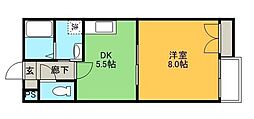 フォーバス2 1DKの間取図画像