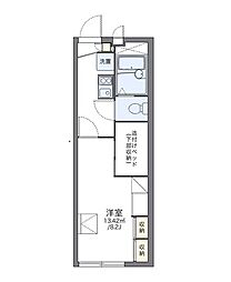 レオパレス光ヒルズ 1Kの間取図画像