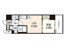 S-RESIDENCE表町 1LDKの間取図画像