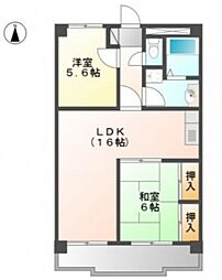 グランデュール今2号館 2LDKの間取図画像